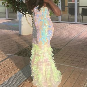 Iridescent Mermaid Prom Dress